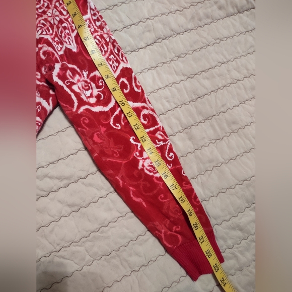 Bob Mackie Red and White Women's Cardigan - Picture 7 of 8